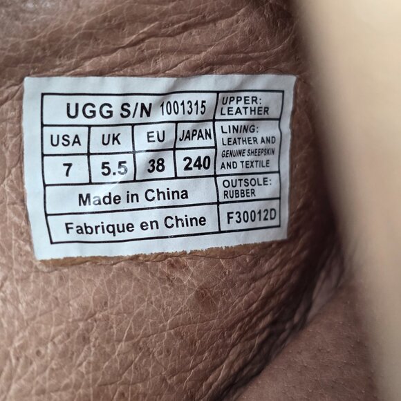 UGG Natalie Platform Wedge Clog Mules Tan Suede Sheepskin Lined Stud Women’s 7 - Picture 9 of 16